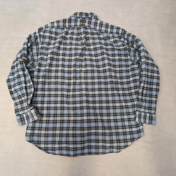VTG Polo Ralph Lauren Shirt Men XL Blue Plaid Blake Flannel Button Pony Y2k - Picture 7 of 9